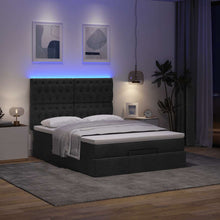 Ottoman bed met matras en LED's 140x200cm stof zwart