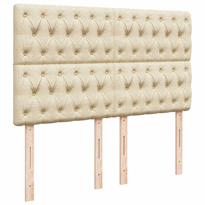 Ottoman bed met matras en LED's 140x200cm stof crèmekleurig