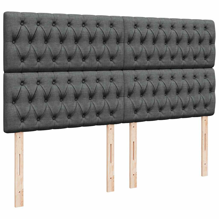 Ottoman bed met matras en LED's 160x200cm stof donkergrijs