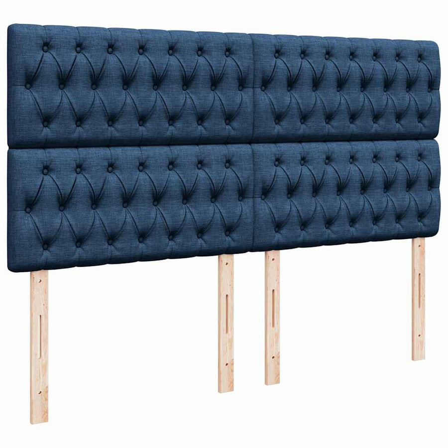 Ottoman bed met matras en LED's 160x200cm stof blauw