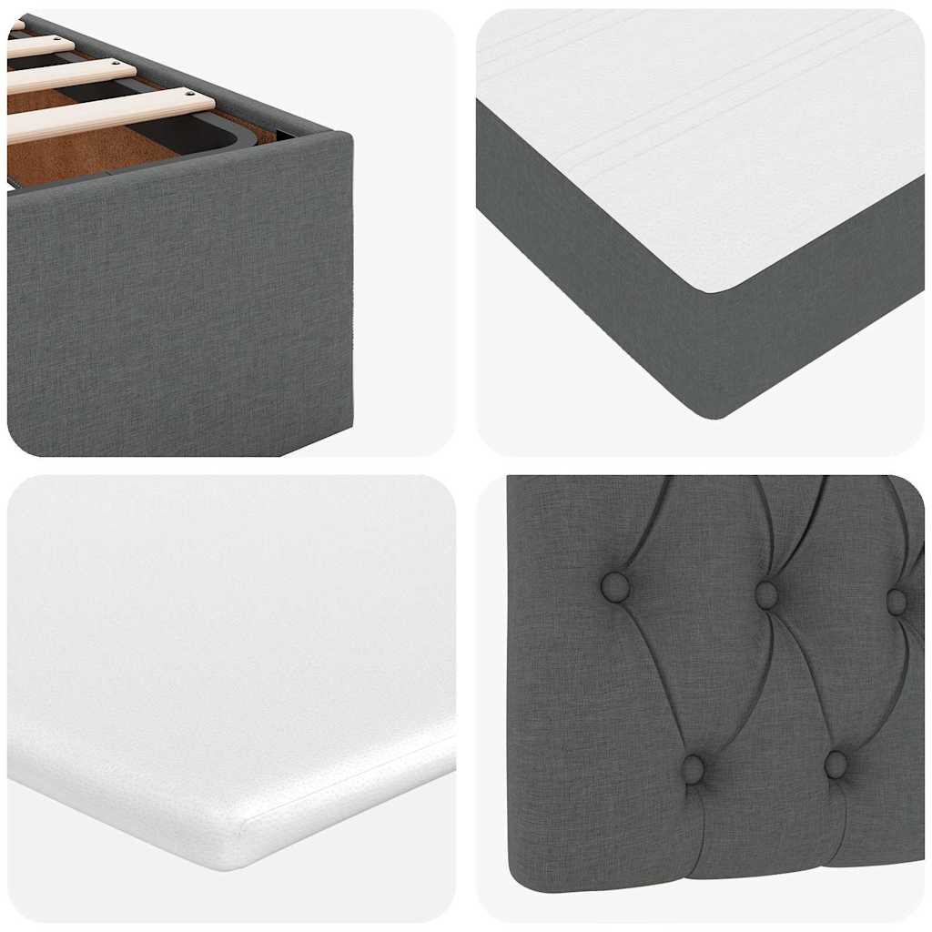 Ottoman bed met matras en LED's 180x200cm stof donkergrijs