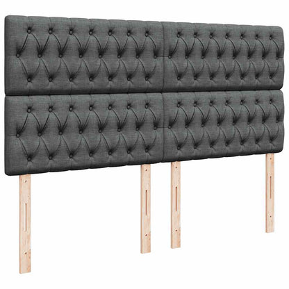 Ottoman bed met matras en LED's 180x200cm stof donkergrijs