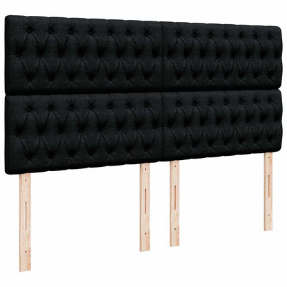 Ottoman bed met matras en LED's 180x200cm stof zwart