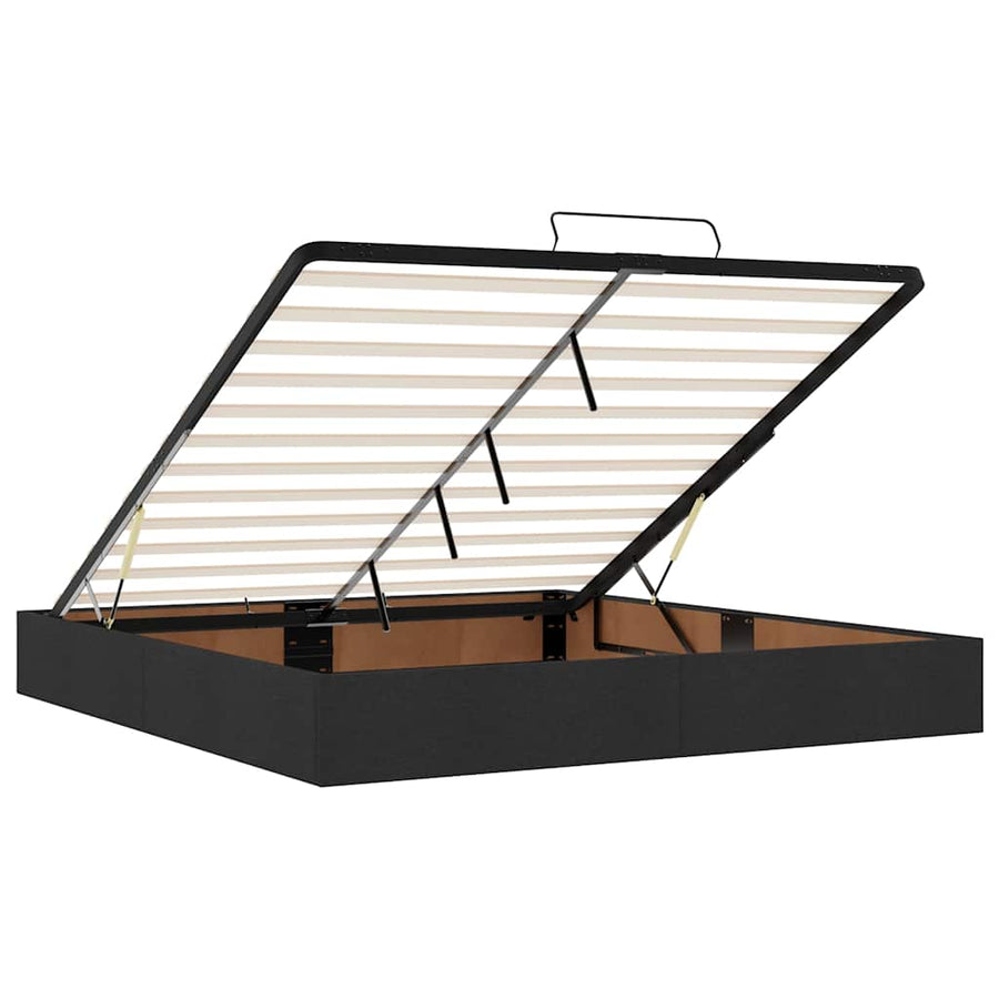 Ottoman bed met matras en LED's 180x200cm stof zwart