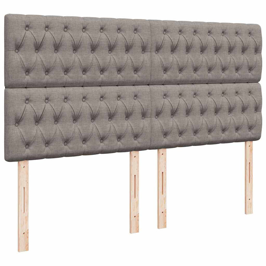 Ottoman bed met matras en LED's 180x200cm stof taupe