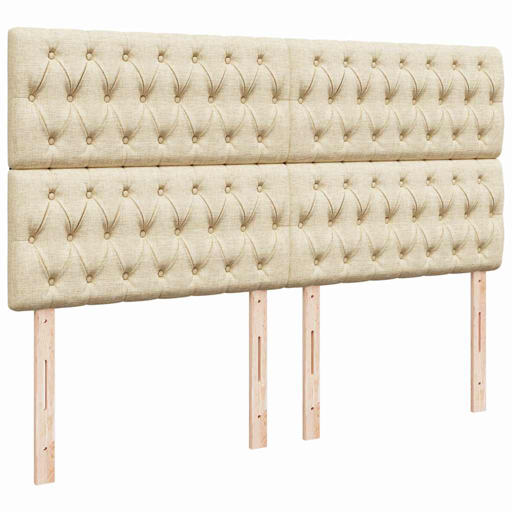 Ottoman bed met matras en LED's 180x200cm stof crèmekleurig
