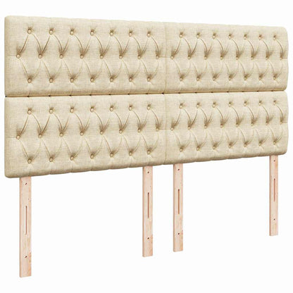 Ottoman bed met matras en LED's 180x200cm stof crèmekleurig