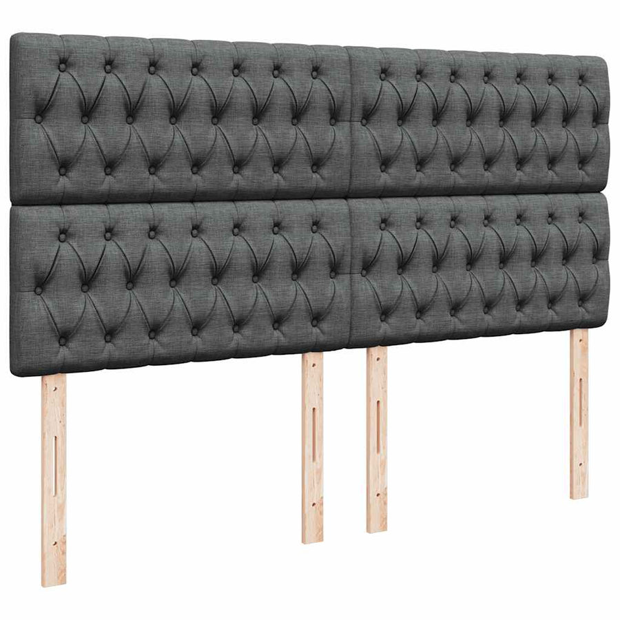 Ottoman bed met matrassen en LED's 200x200cm stof donkergrijs