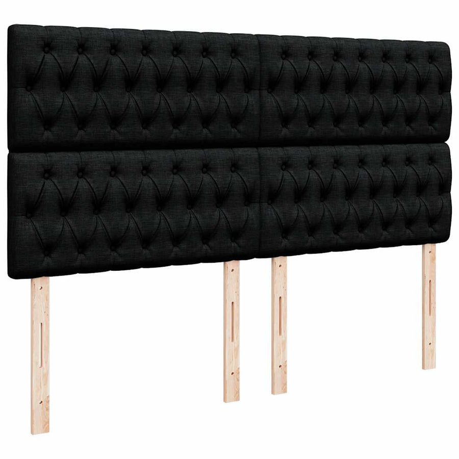 Ottoman bed met matrassen en LED's 200x200cm stof zwart