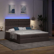 Ottoman bed 200x200 cm donkerbruin stof
