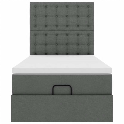 Ottoman bed met matras en LED's 80x200cm stof donkergrijs