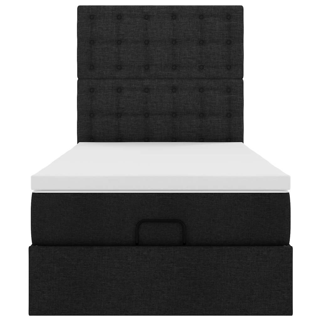 Ottoman bed met matras en LED's 80x200cm stof zwart