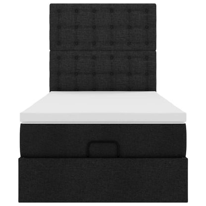 Ottoman bed met matras en LED's 80x200cm stof zwart