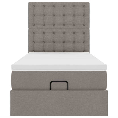 Ottoman bed met matras en LED's 80x200cm stof taupe
