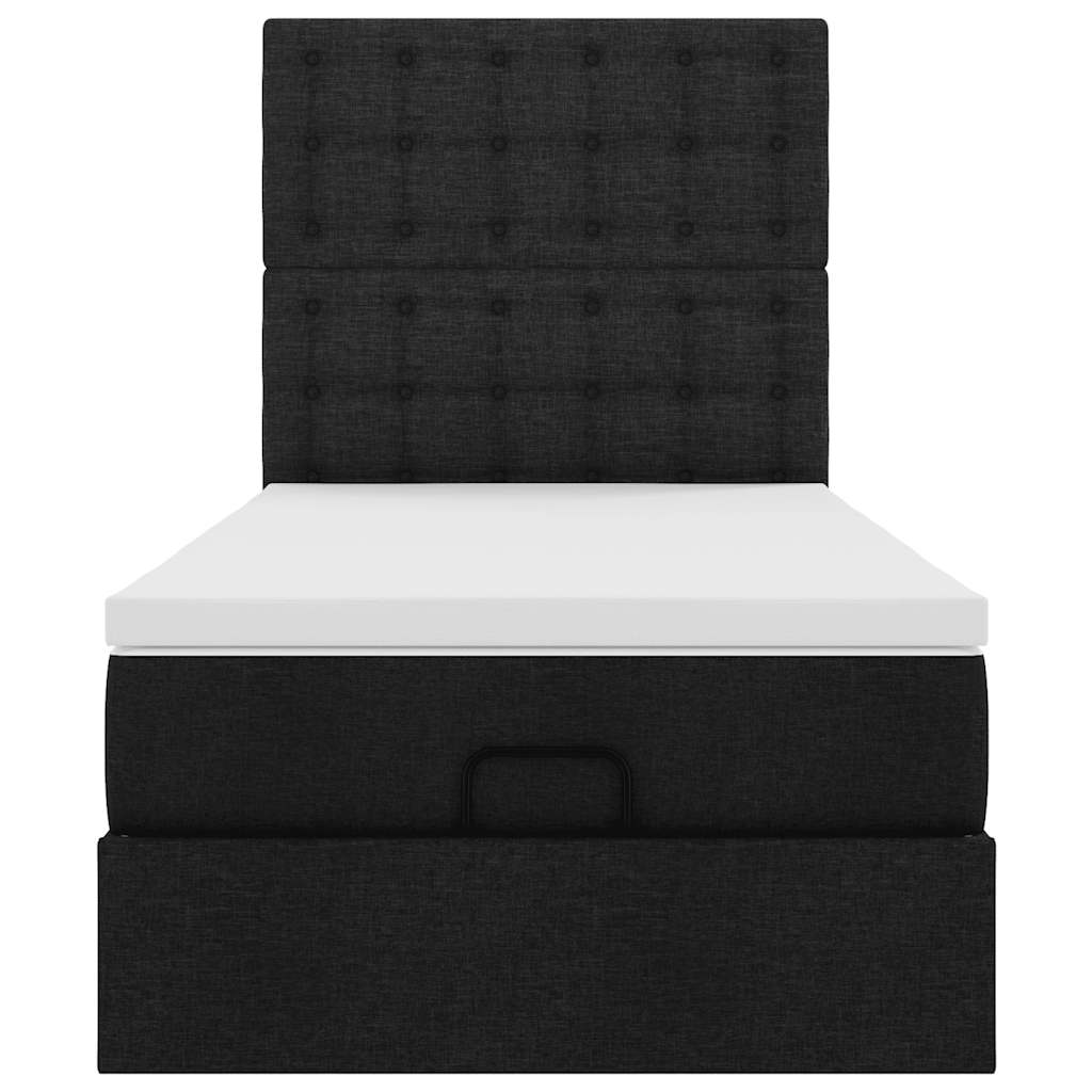 Ottoman bed met matras en LED's 90x190cm stof zwart