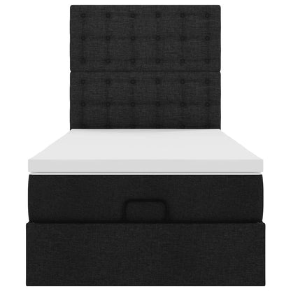 Ottoman bed met matras en LED's 90x190cm stof zwart