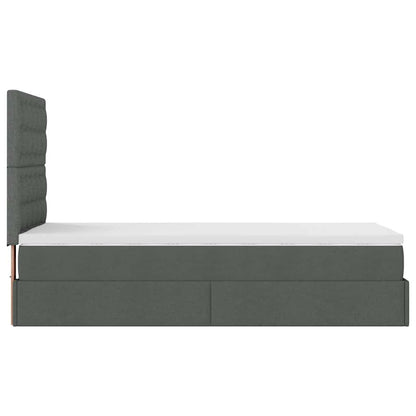 Ottoman bed met matras en LED's 100x200cm stof donkergrijs