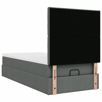 Ottoman bed met matras en LED's 100x200cm stof donkergrijs
