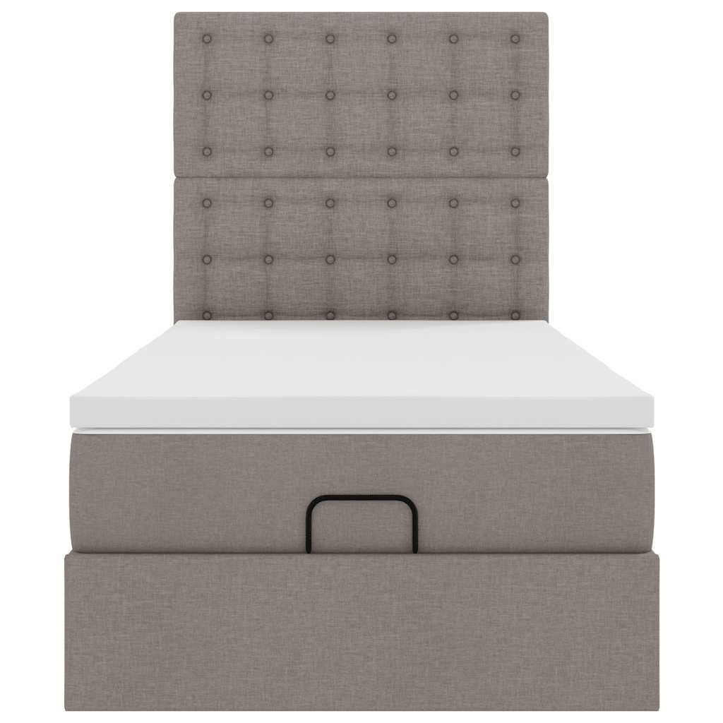 Ottoman bed met matras en LED's 100x200cm stof taupe