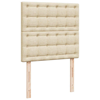 Ottoman bed met matras en LED's 100x200cm stof crèmekleurig