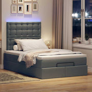 Ottoman bed met matras 120x190 cm donkergrijs
