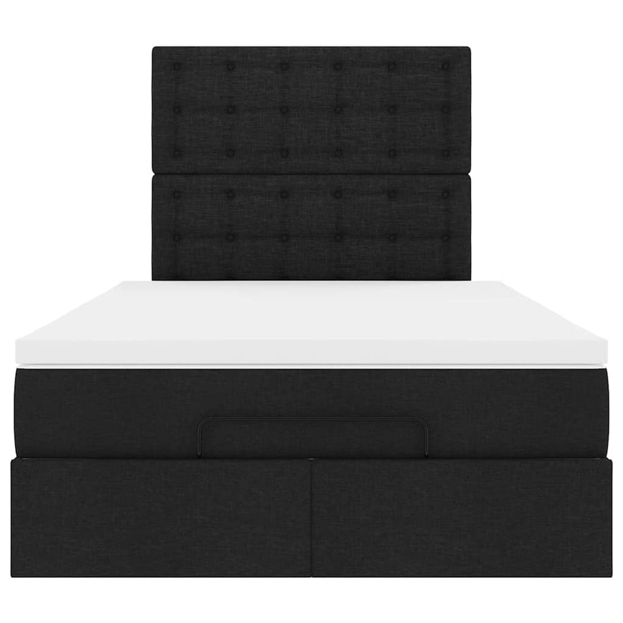 Ottoman bed met matras en LED's 120x190 cm stof zwart