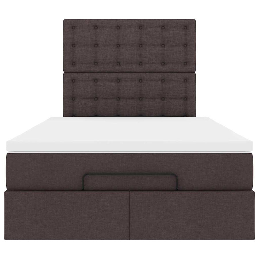 Ottoman bed met matras en LED's 120x190 cm stof donkerbruin
