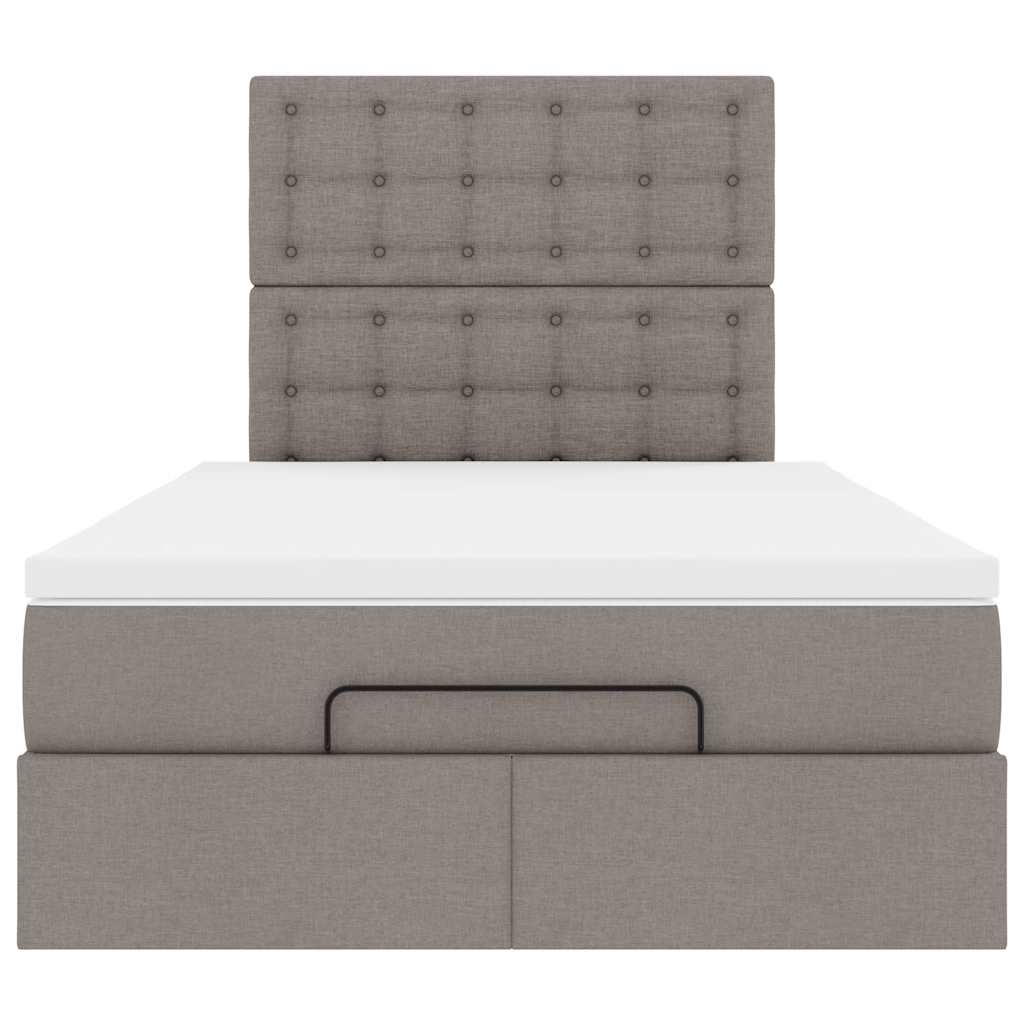 Ottoman bed met matras en LED's 120x190 cm stof taupe