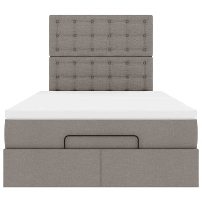 Ottoman bed met matras en LED's 120x190 cm stof taupe