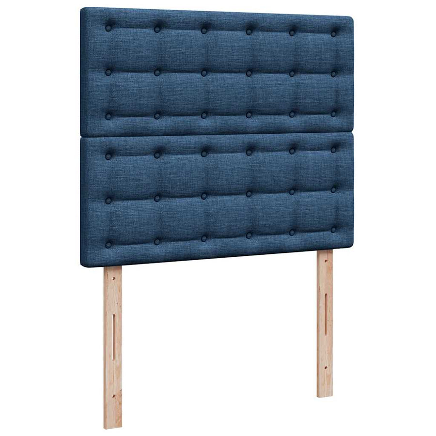 Ottoman bed met matras en LED's 120x190 cm stof blauw