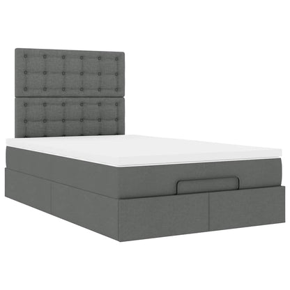 Ottoman bed met matras en LED's 120x200cm stof donkergrijs
