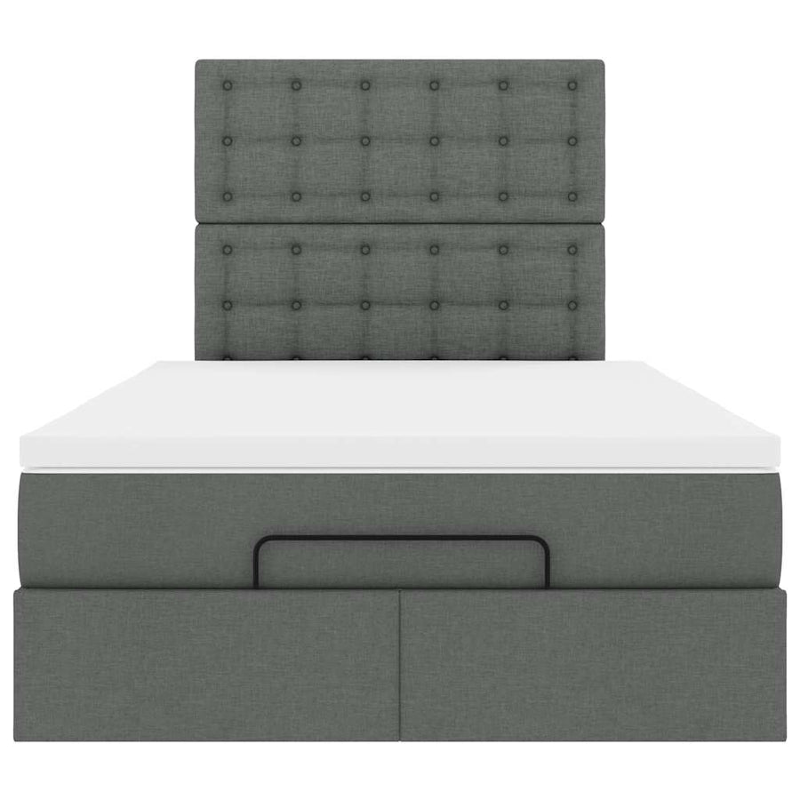 Ottoman bed met matras en LED's 120x200cm stof donkergrijs