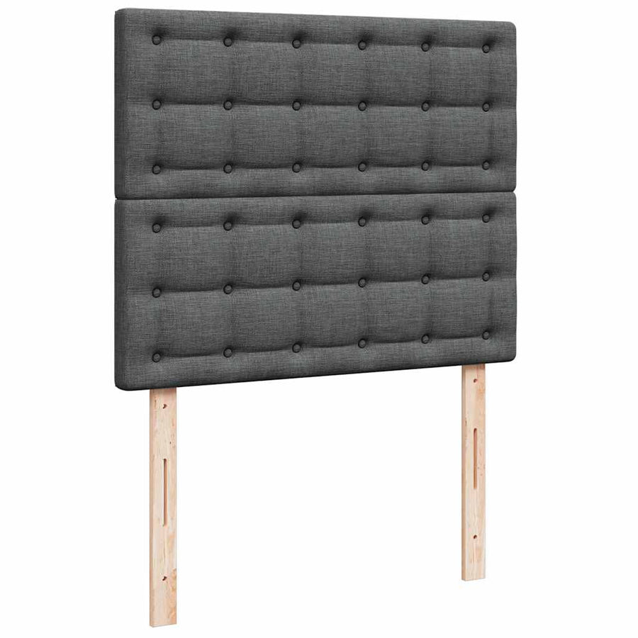Ottoman bed met matras en LED's 120x200cm stof donkergrijs