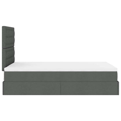 Ottoman bed met matras en LED's 120x200cm stof donkergrijs