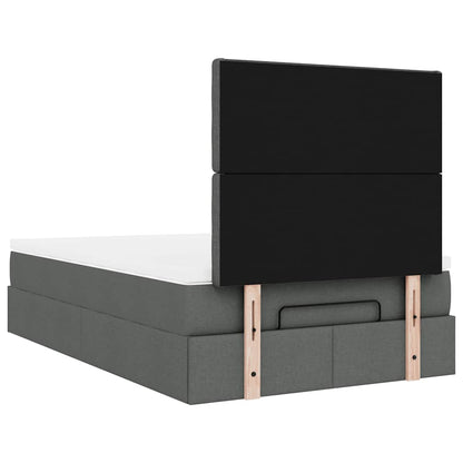 Ottoman bed met matras en LED's 120x200cm stof donkergrijs