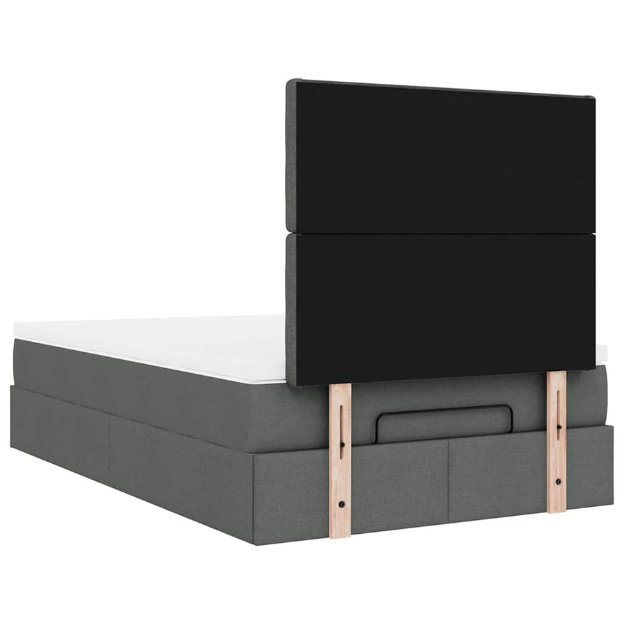 Ottoman bed met matras en LED's 120x200cm stof donkergrijs