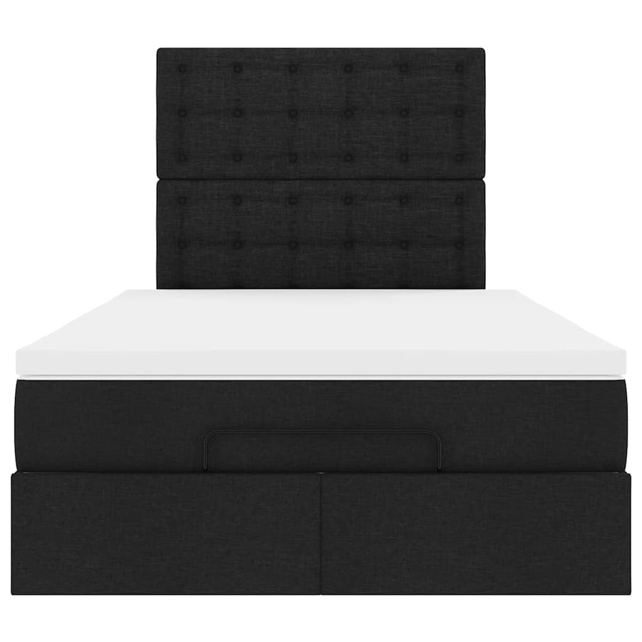 Ottoman bed met matras en LED's 120x200cm stof zwart