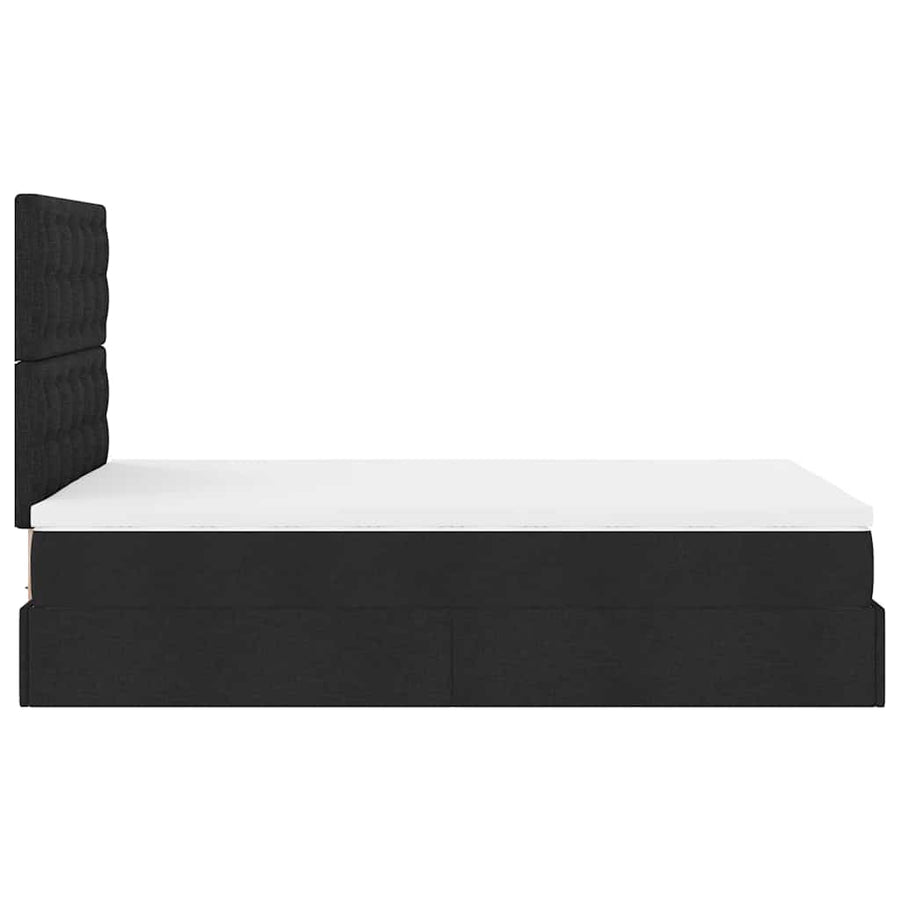 Ottoman bed met matras en LED's 120x200cm stof zwart