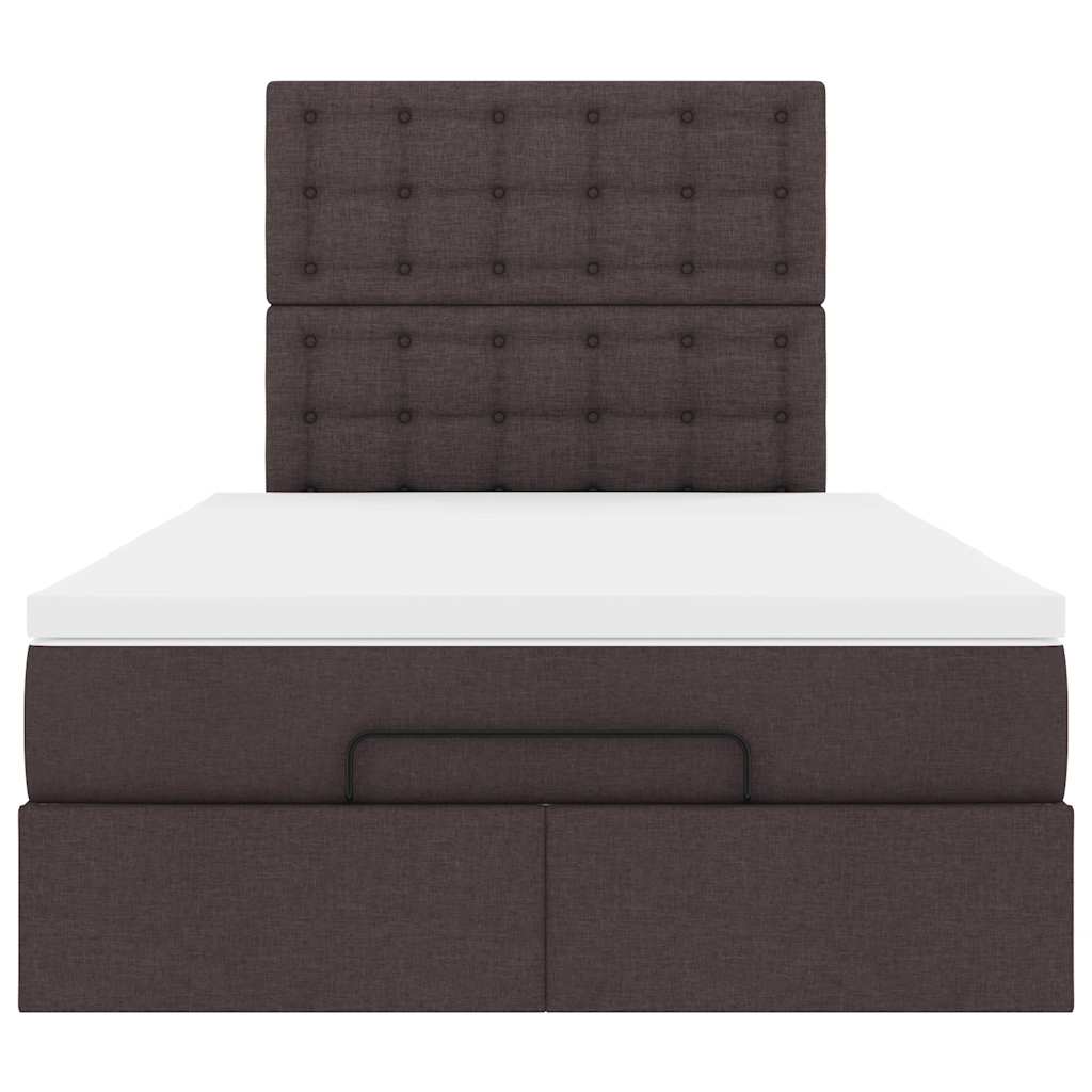 Ottoman bed met matras en LED's 120x200cm stof donkerbruin