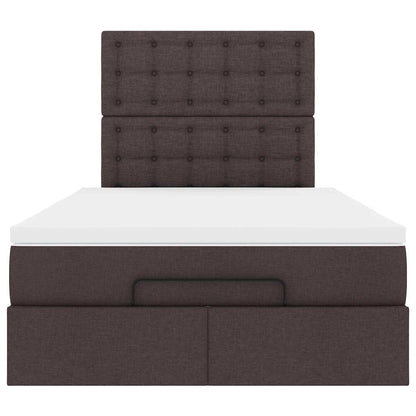 Ottoman bed met matras en LED's 120x200cm stof donkerbruin