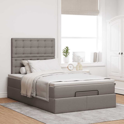 Ottoman bed met matras en LED's 120x200cm stof taupe