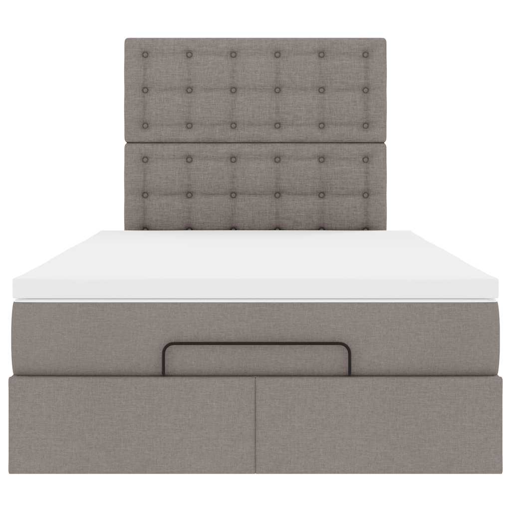Ottoman bed met matras en LED's 120x200cm stof taupe