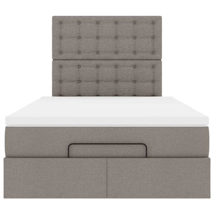 Ottoman bed met matras en LED's 120x200cm stof taupe