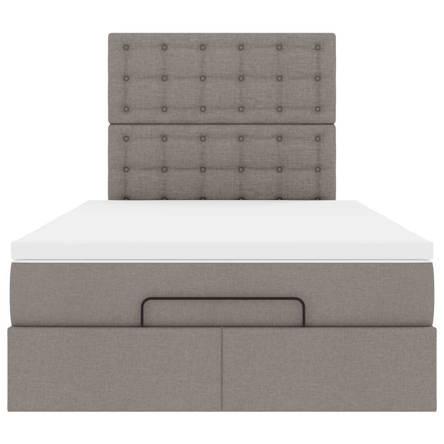 Ottoman bed met matras en LED's 120x200cm stof taupe