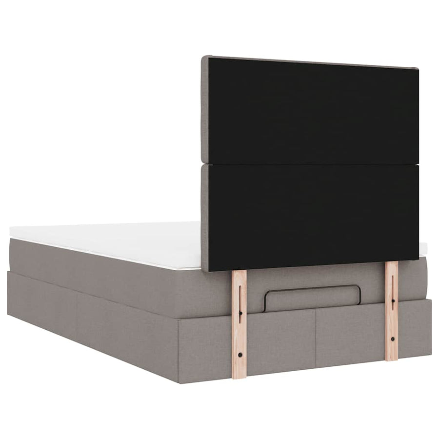 Ottoman bed met matras en LED's 120x200cm stof taupe