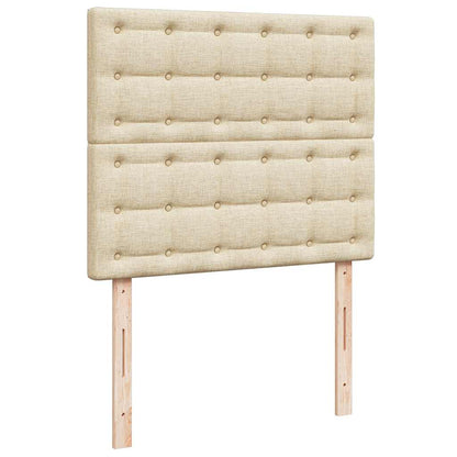 Ottoman bed met matras en LED's 120x200cm stof crèmekleurig