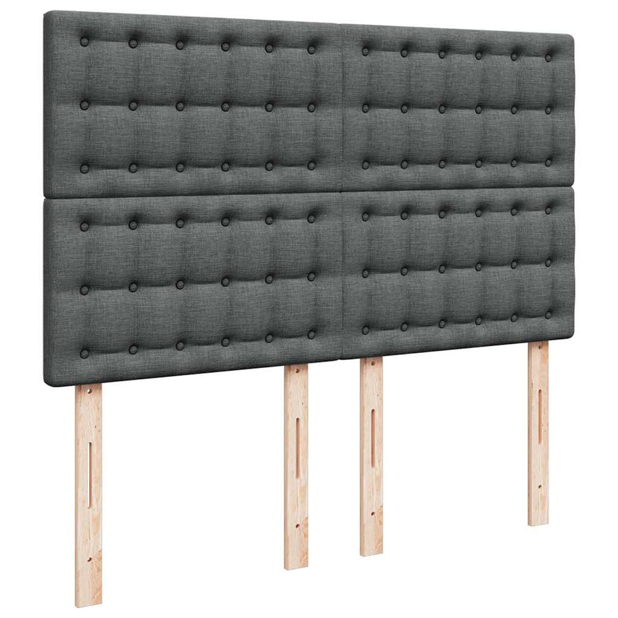 Ottoman bed met matras en LED's 140x190cm stof donkergrijs