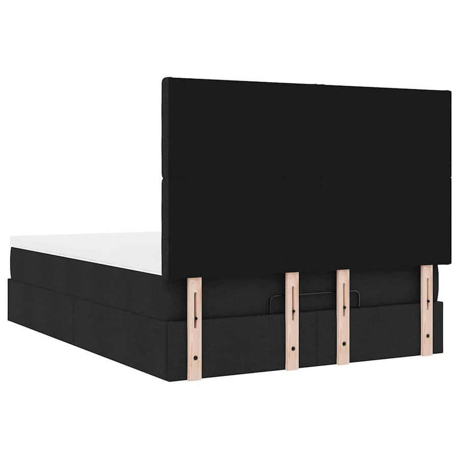 Ottoman bed met matras en LED's 140x190cm stof zwart
