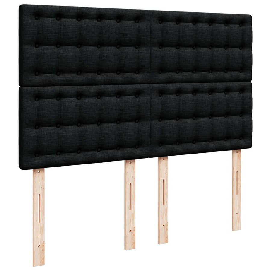 Ottoman bed met matras en LED's 140x190cm stof zwart
