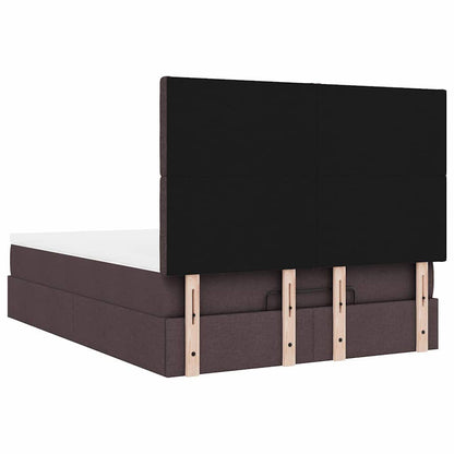 Ottoman bed met matras en LED's 140x190cm stof donkerbruin